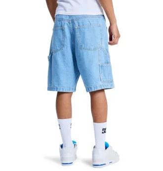 Pantaloncini da lavoro in denim larghi da uomo