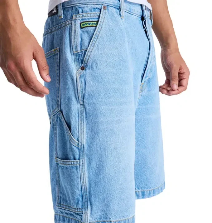 Pantaloncini da lavoro in denim larghi da uomo
