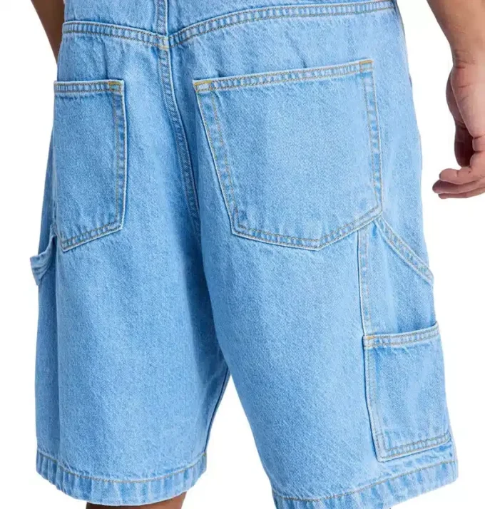 Pantaloncini da lavoro in denim larghi da uomo