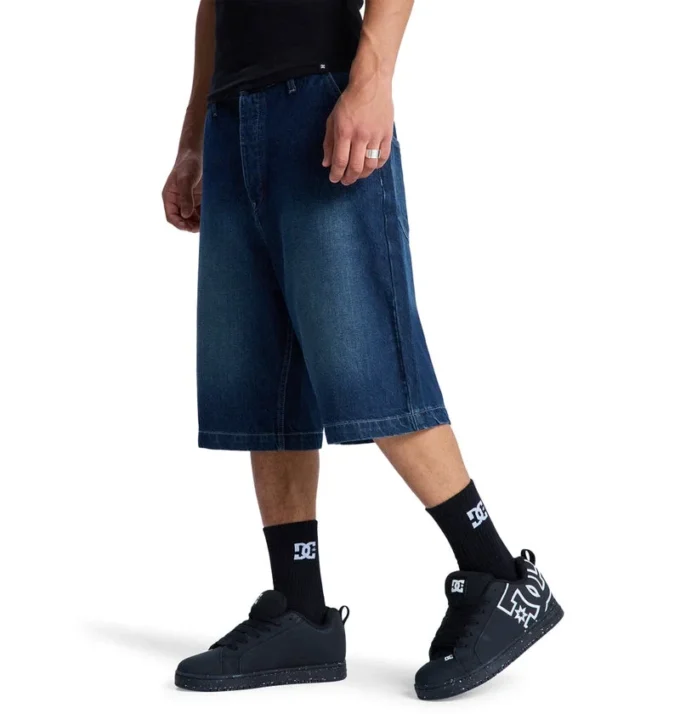Shorts in denim baggy da uomo